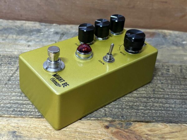 side angle of Mighty Distortion pedal from Might Be Famous